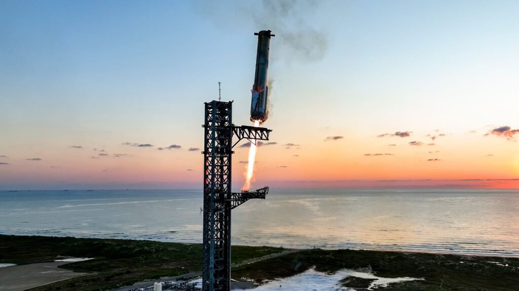 SpaceX Starship during a test flight