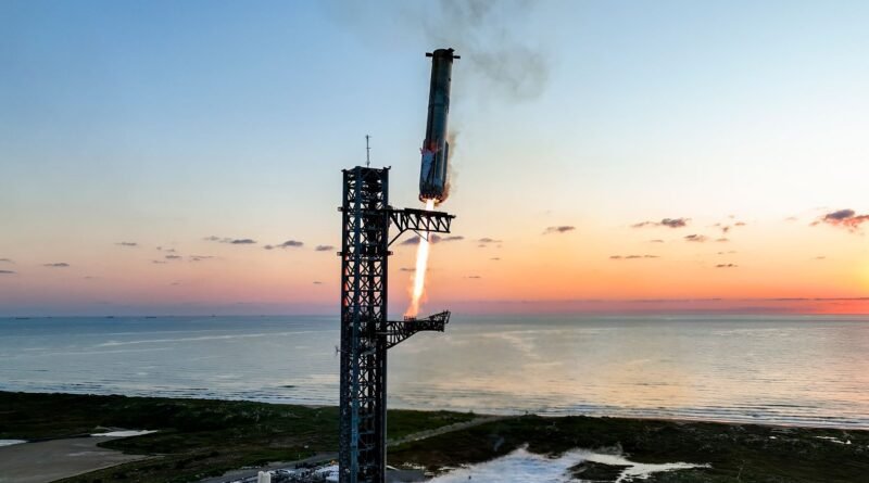 SpaceX Starship during a test flight